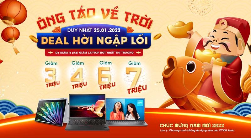 Ông Táo Về Trời - Deal Hời Ngập Lối, Khuyến Mãi Duy Nhất 25/1 - Giảm Giá Lên Tới 7 Triệu Đồng
